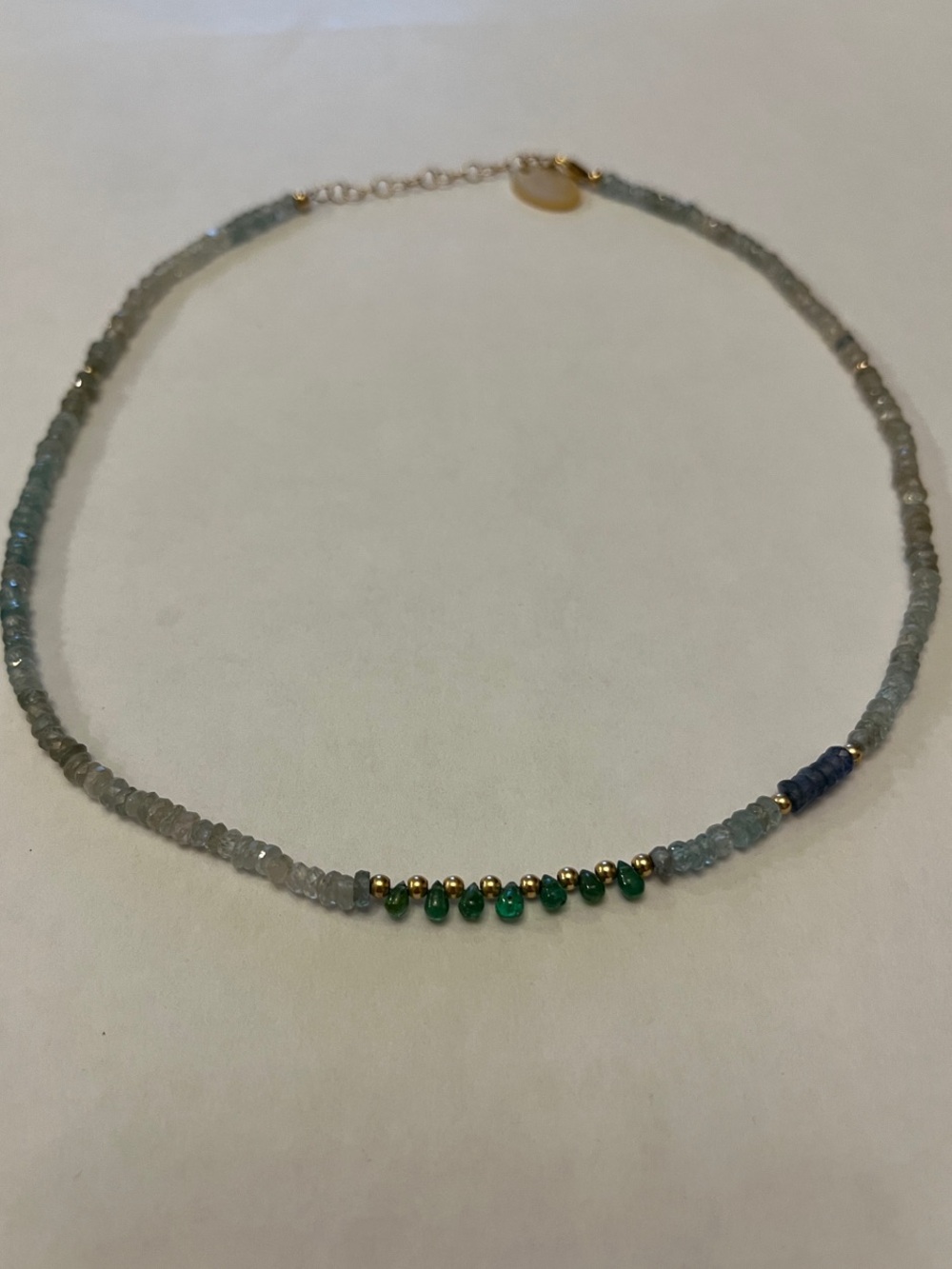 Aquamarine, Peridot, and Saphire Crystal Necklace- Maui Mari